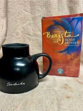 Vintage Starbucks travel mug “ original logo” & bean grinder
